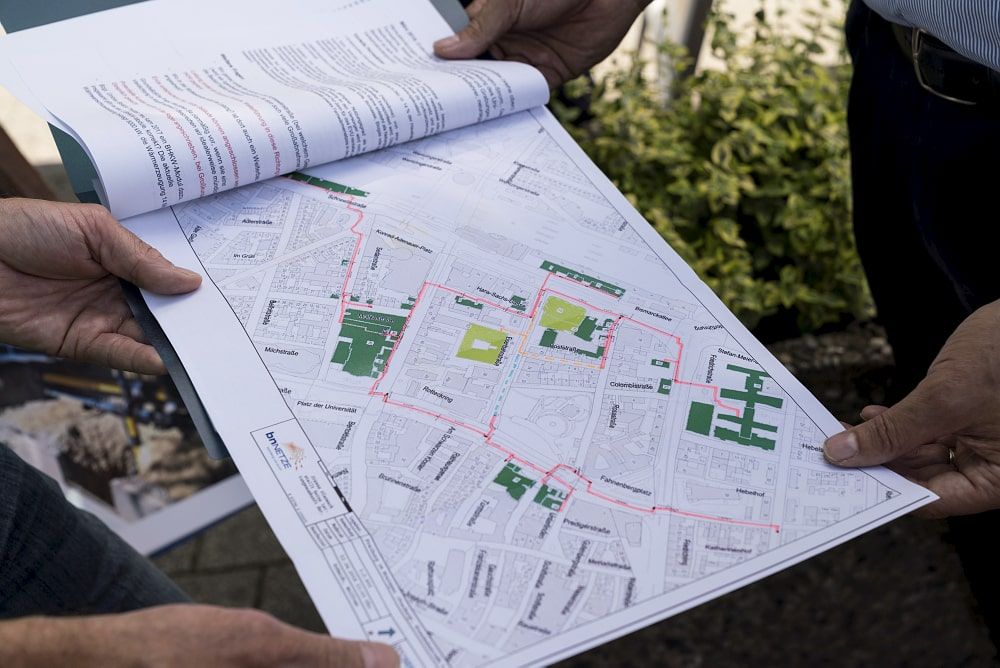 Untersuchungsgebiet für eine Potenzialanalyse im Rahmen eines energetischen Quartierkonzepts