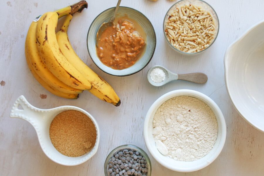Zutaten für vegane Bananenmuffins