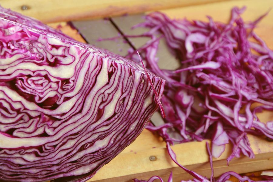 Geschnittener Rotkohl