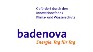 Logo des Innovationsfonds Klima und Wasserschutz mit Förderhinweis