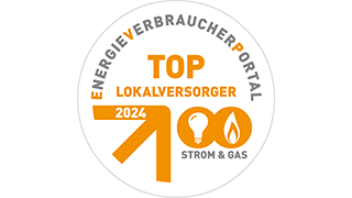 Das Siegel des Top Lokalversorgers 2021 für Strom und Gas