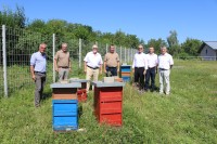 v.l.n.r.: R. Weis, H. Kleinschmidt, K. Schmieder, R. Rehm, OB W. G. Müller, R. Jannusch und M. Kraft