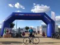 Andreas Eckermann nach der ersten Etappe seiner Spendenradtour in Endingen