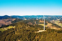 Der Windpark Hohenlochen im April 2021