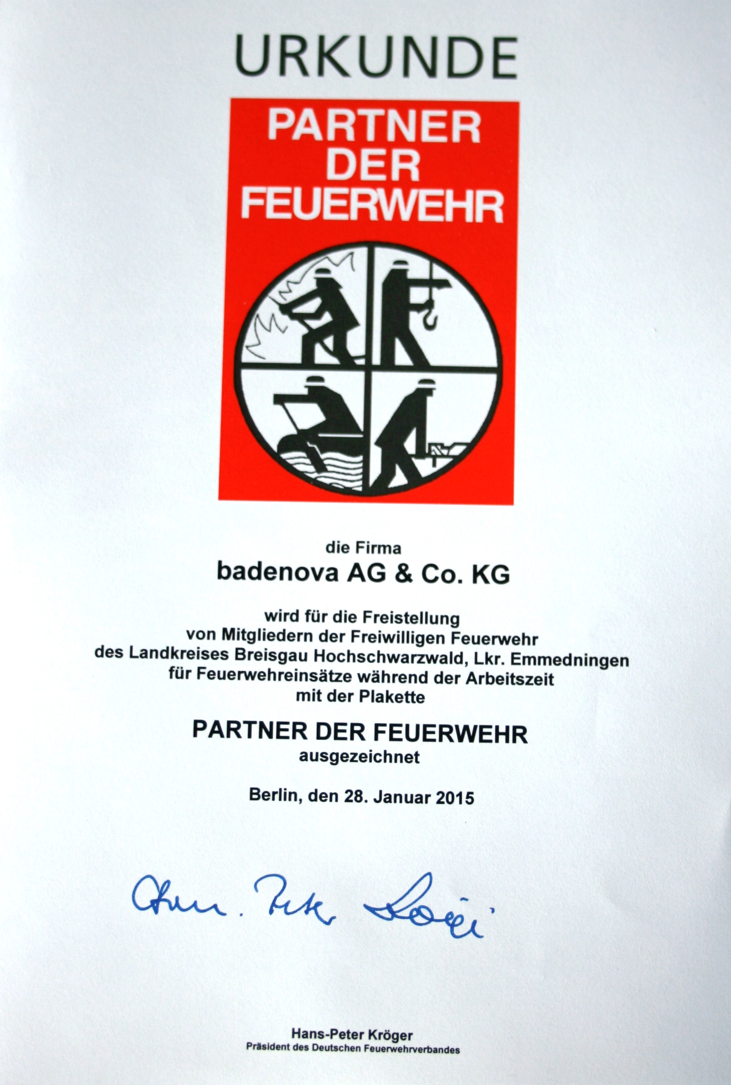 „Partner der Feuerwehr“