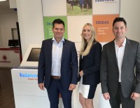 Shop Eröffnung mit (v.l) Marcel-André Friedrich, Anna-Sophie Hurst und Markus Greissl.